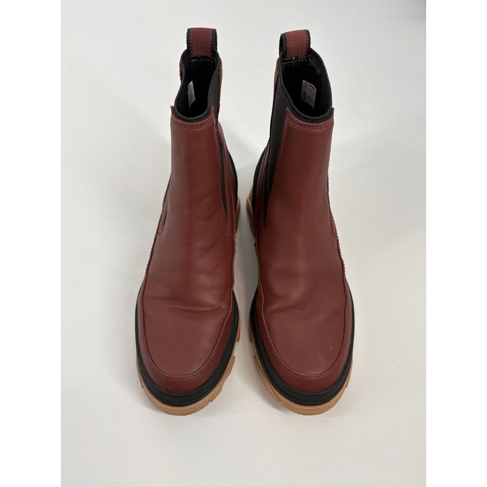 Sorel Brex Waterproof Burgundy Leather Chelsea Lug Sole Boots - Picture 6 of 6